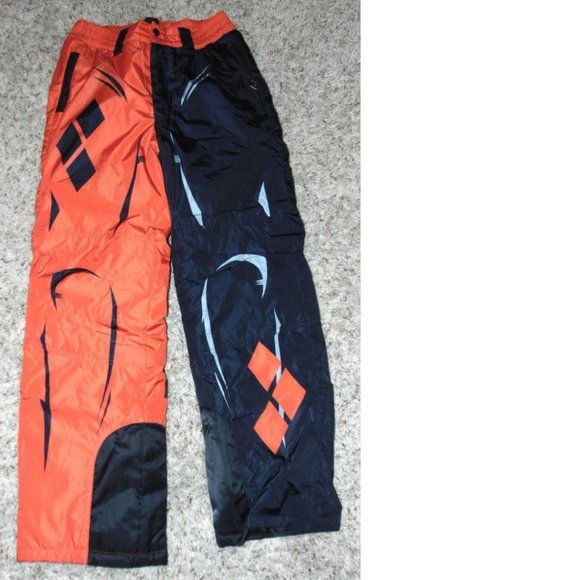 *Snow Pants sz 4 DC Comics Harley Batman Black Red Waterproof Zip Winter Girls - Picture 4 of 7